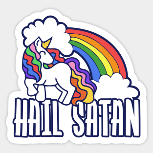 Hail Satan Rainbow Unicorn Sticker